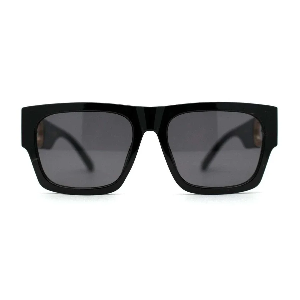 Square Men Sunglasses Gold Accents‎ 100% UV Protection Street Wear Lentes Gafas